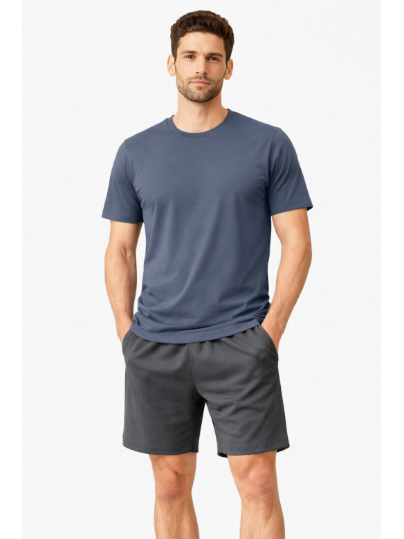 Костюм мужской шорты и футболка темно-серого цвета 213268C