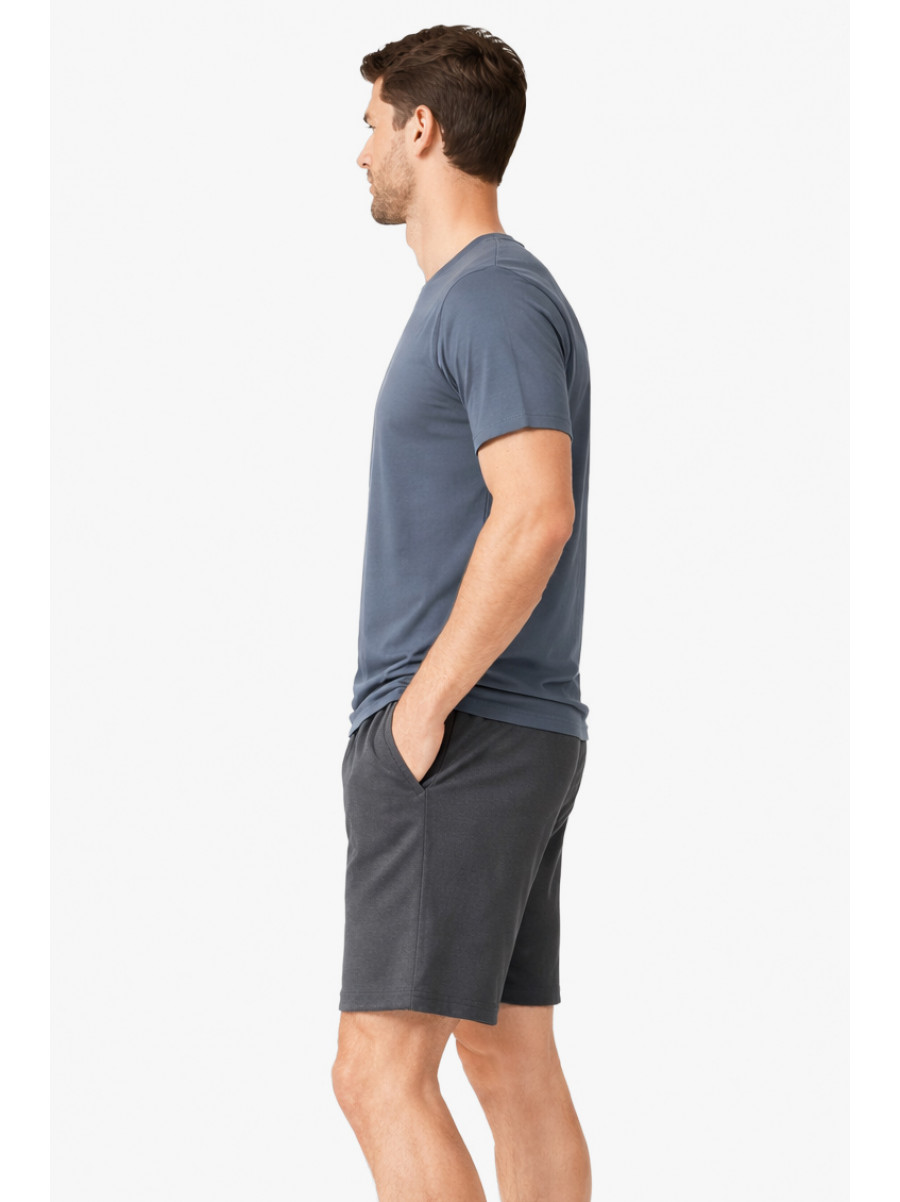Костюм мужской шорты и футболка темно-серого цвета 213268C