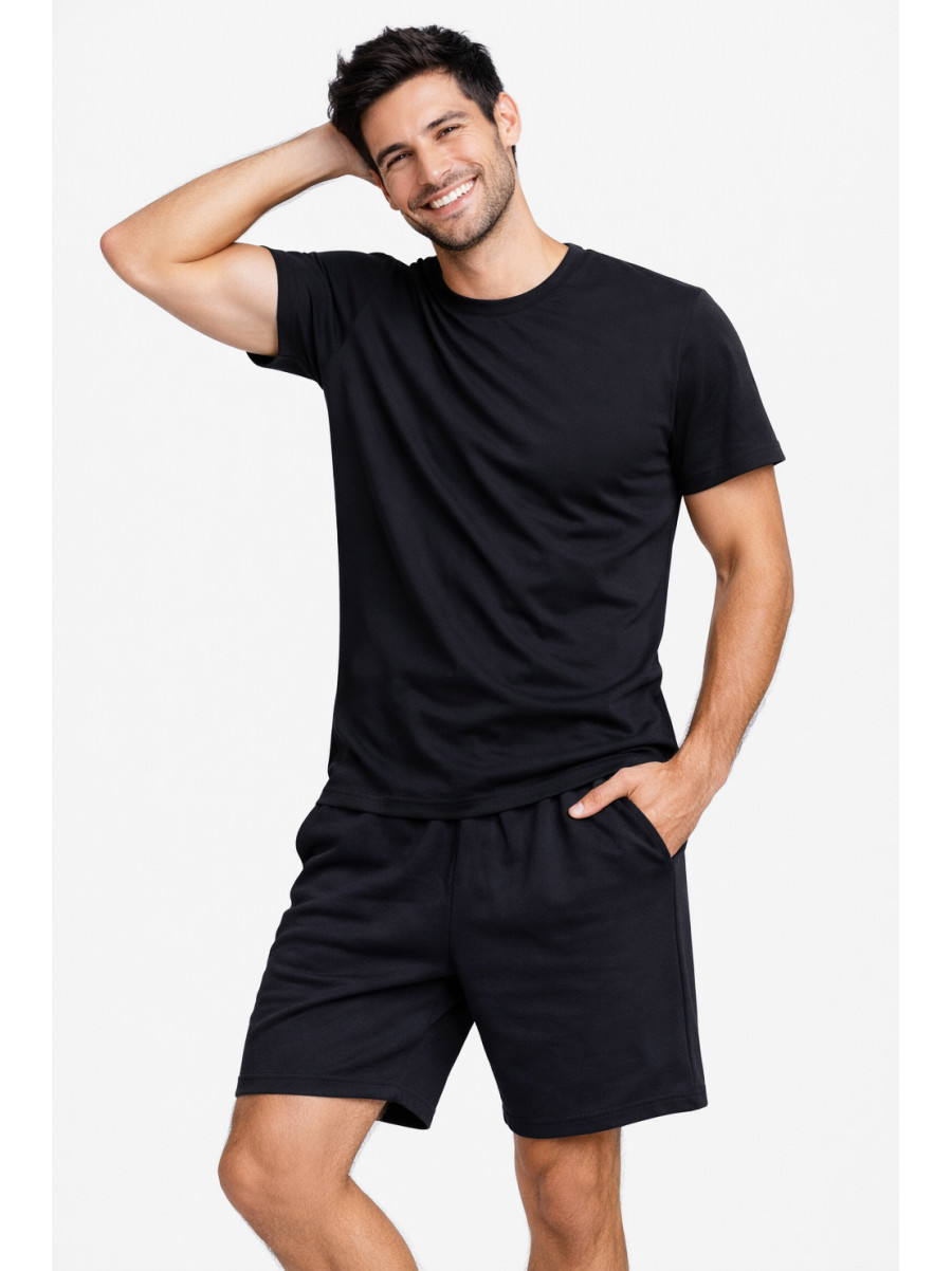 Костюм мужской шорты и футболка темно-синего цвета 213269C