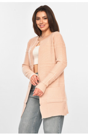 Кардиган женский однотонный пудрового цвета PM8626 213272C