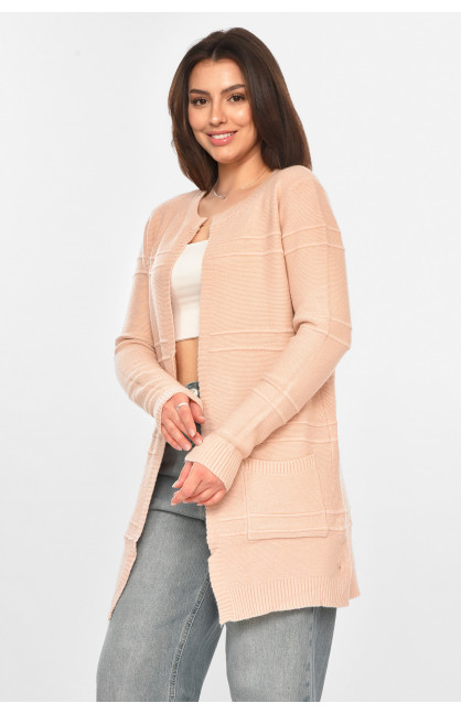 Кардиган женский однотонный пудрового цвета PM8626 213272C