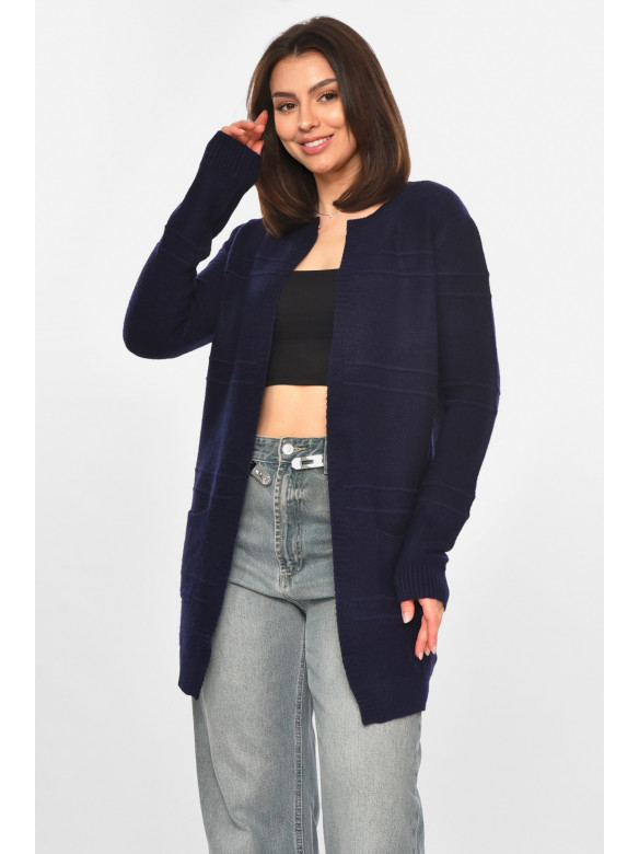 Кардиган жіночий однотонний темно-синього кольору PM8626 213273C