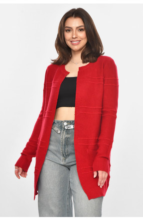 Кардиган женский однотонный красного цвета PM8626 213274C