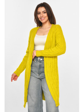 Кардиган жіночий однотонний жовтого кольору PM9244 213278C