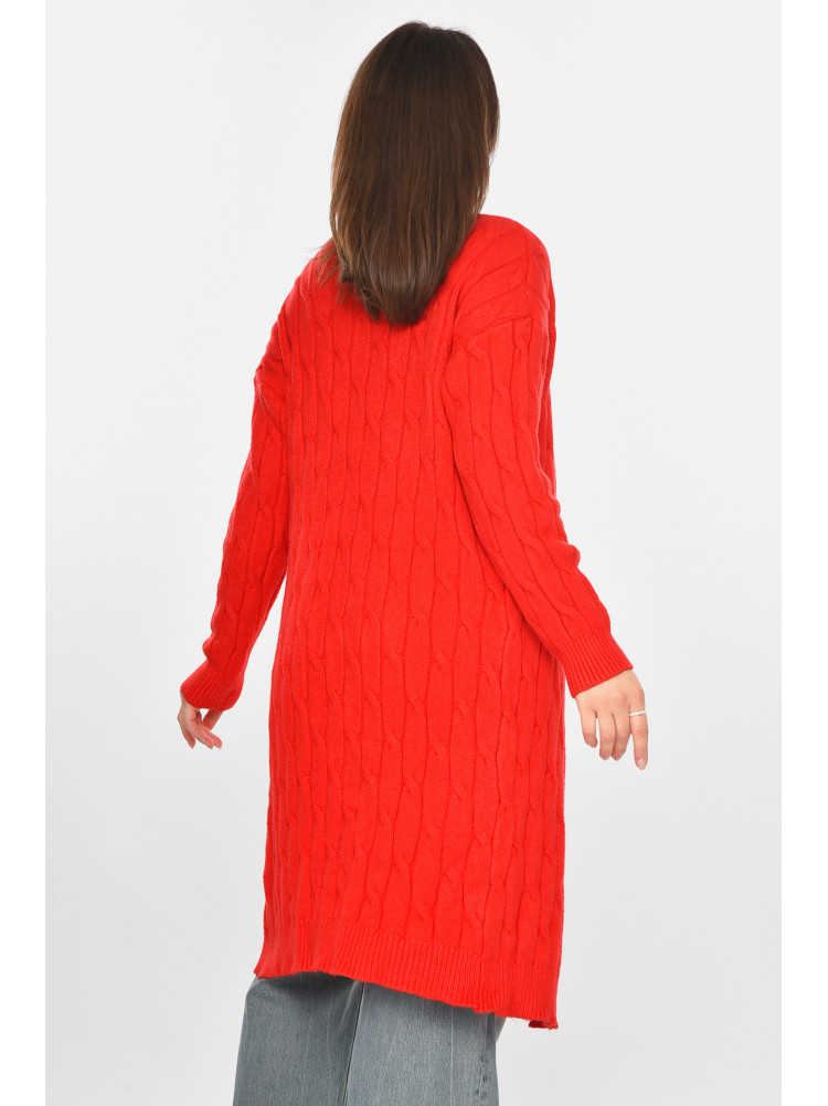 Кардиган женский однотонный красного цвета PM9244 213280C