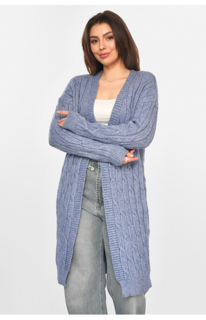 Кардиган женский однотонный синего цвета PM9244 213282C