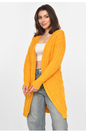 Кардиган женский однотонный горчичного цвета PM9244 213285C