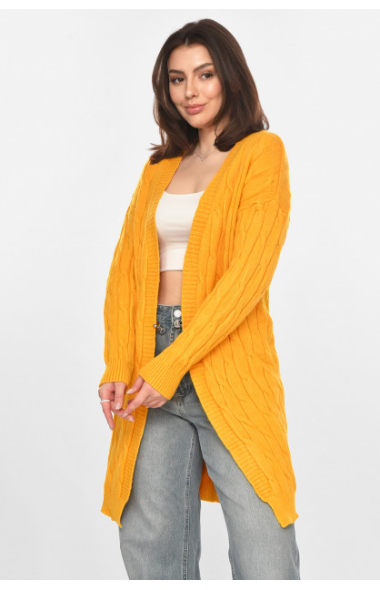 Кардиган женский однотонный горчичного цвета PM9244 213285C