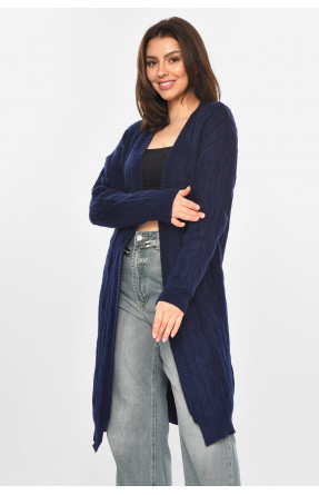 Кардиган женский однотонный тёмно-синего цвета PM9244 213287C