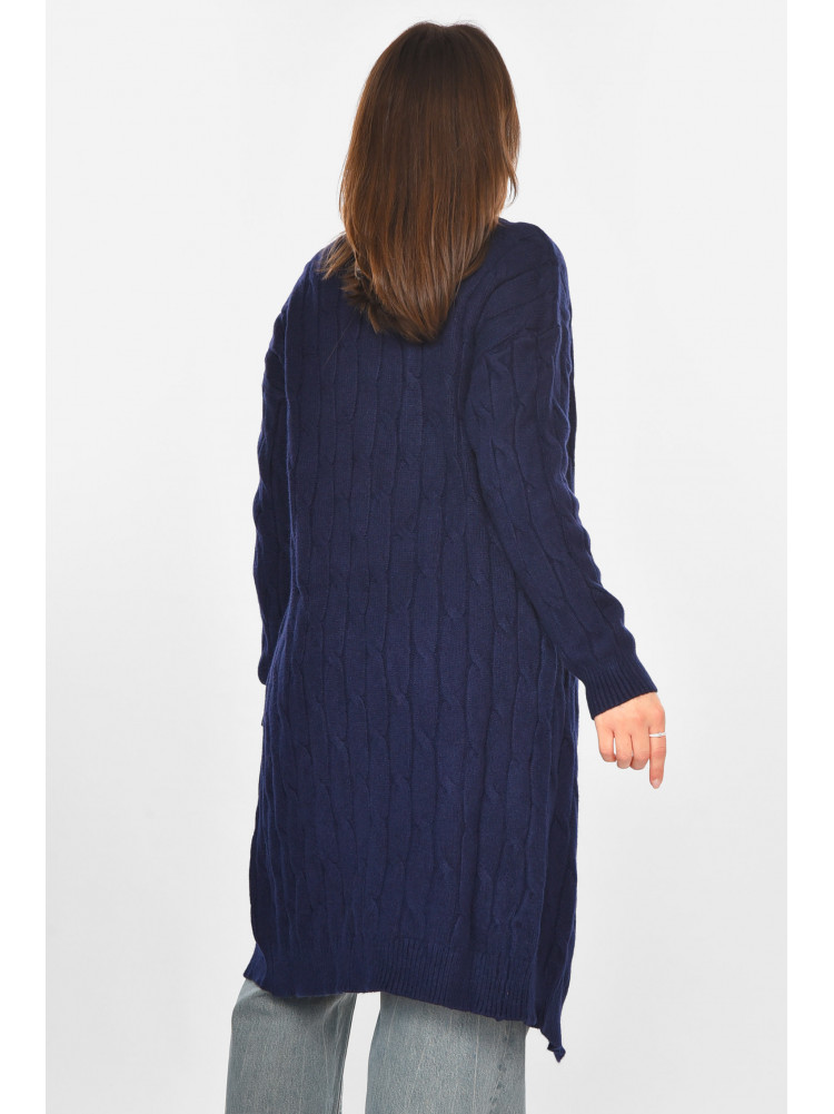Кардиган женский однотонный тёмно-синего цвета PM9244 213287C