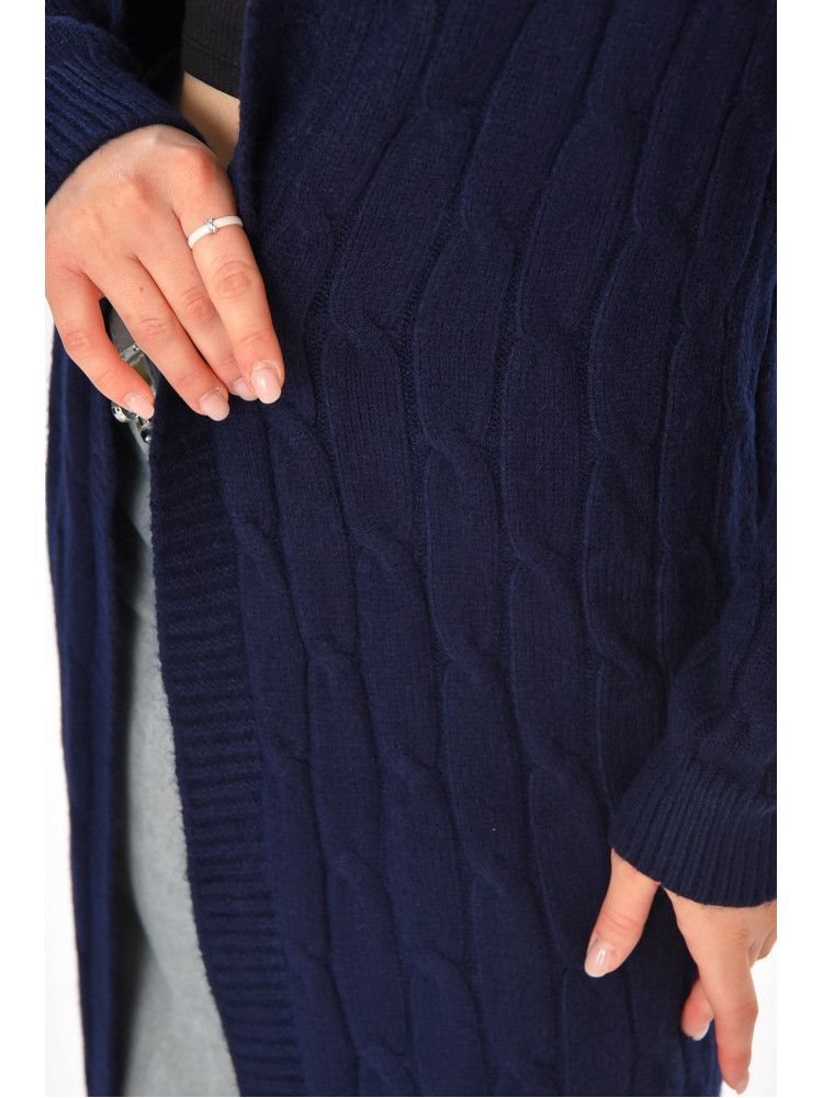 Кардиган женский однотонный тёмно-синего цвета PM9244 213287C