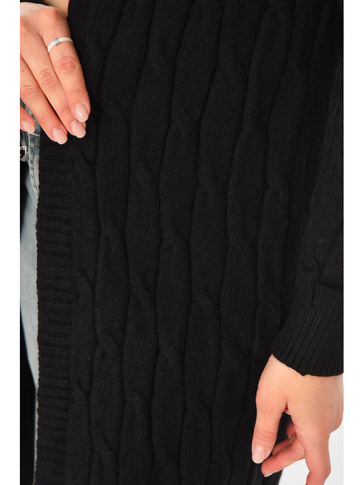 Кардиган жіночий однотонний чорного кольору PM9244 213288C