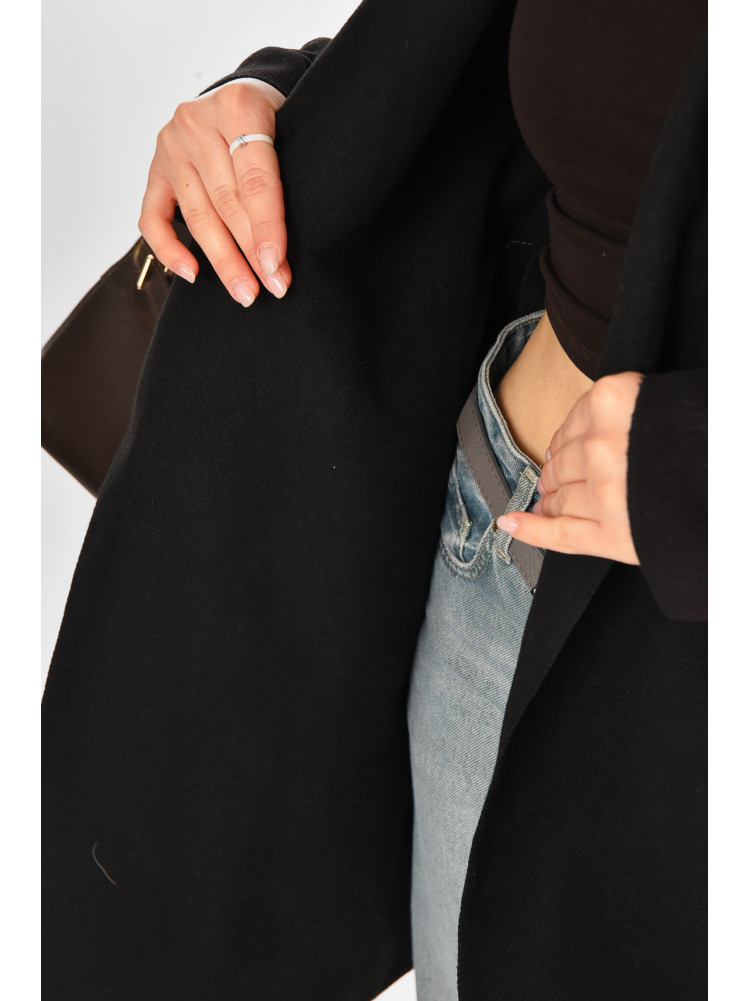 Кардиган жіночий однотонний чорного кольору 213290C