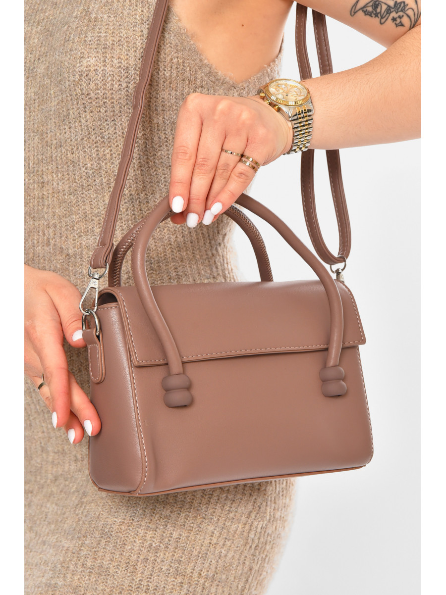 Сумка жіноча з екошкіри кольору мокко 0916-2 213306C