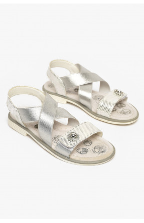 Сандали детские для девочек серебристого цвета С-Т53-81-Е 213309C