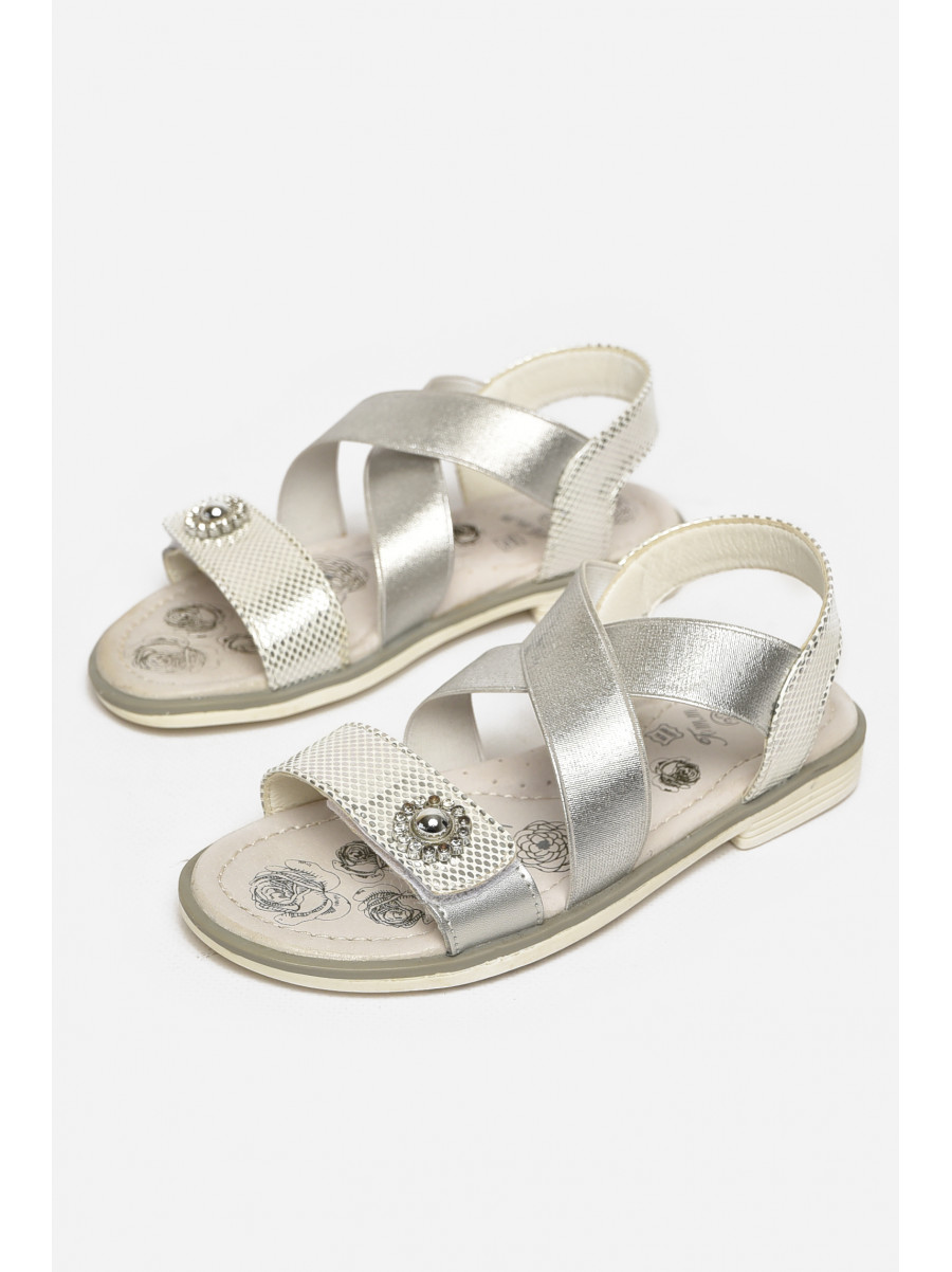 Сандали детские для девочек серебристого цвета С-Т53-81-Е 213309C