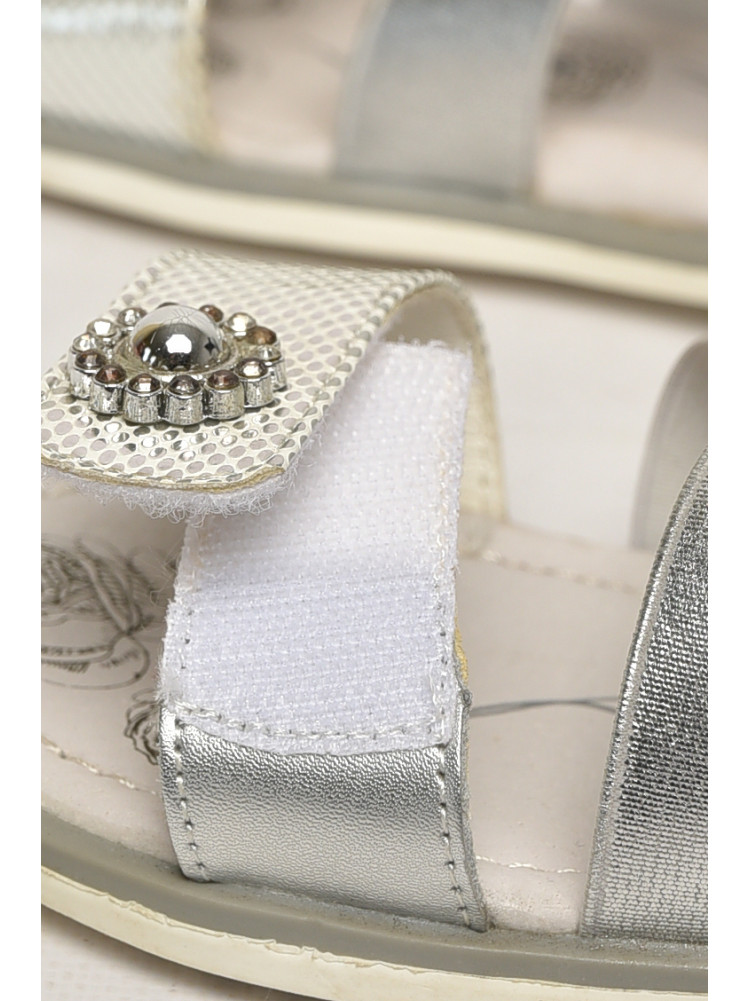 Сандали детские для девочек серебристого цвета С-Т53-81-Е 213309C