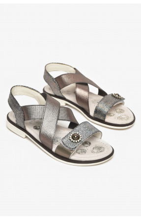 Сандали детские для девочек графитового цвета С-Т53-81-F 213310C