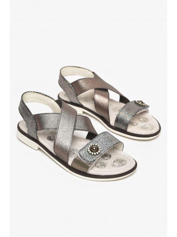 Сандали детские для девочек графитового цвета С-Т53-81-F 213310C