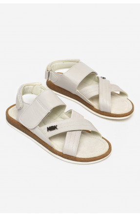 Сандали подростковые для мальчика светло-серого цвета 213312C