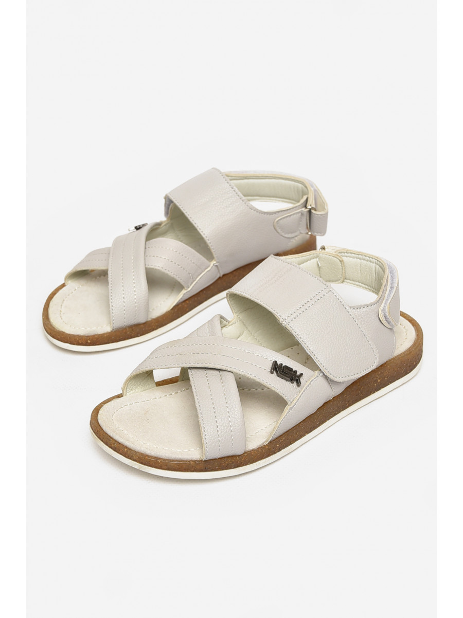 Сандали подростковые для мальчика светло-серого цвета 213312C