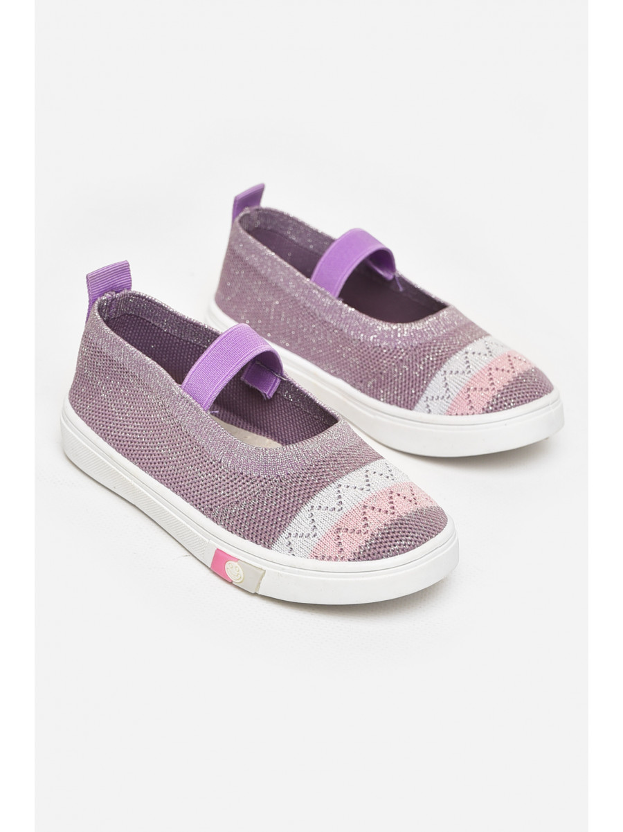 Мокасини дитячі бузкового кольору текстиль Уцінка 213313C