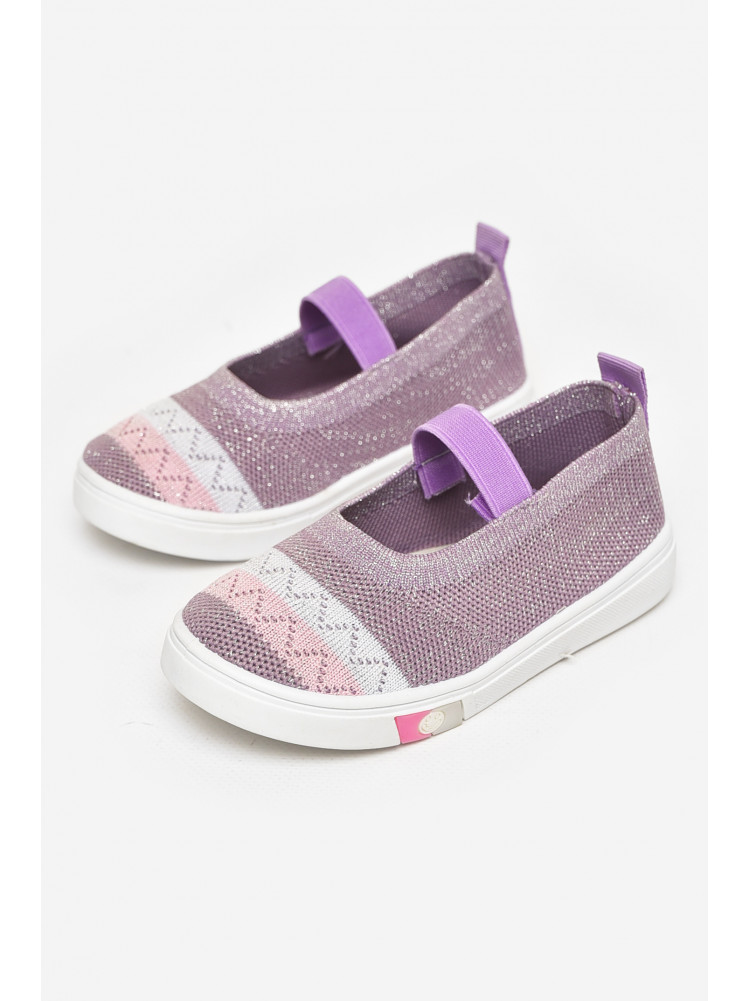 Мокасини дитячі бузкового кольору текстиль Уцінка 213313C
