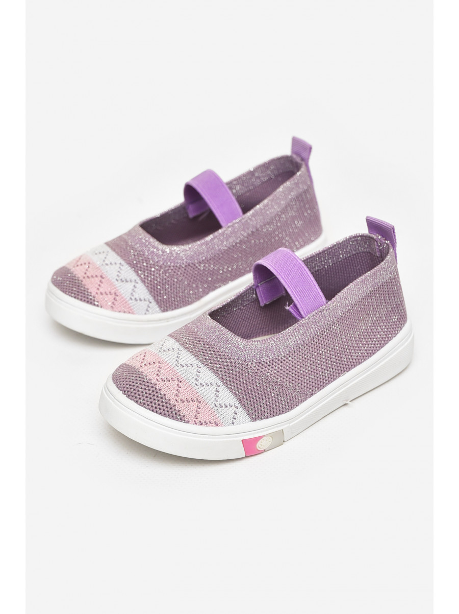 Мокасини дитячі бузкового кольору текстиль Уцінка 213313C