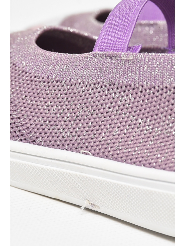 Мокасини дитячі бузкового кольору текстиль Уцінка 213313C