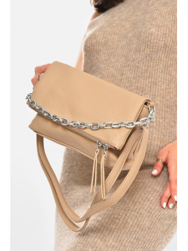 Сумка женская из экокожи бежевого цвета 094 213316C