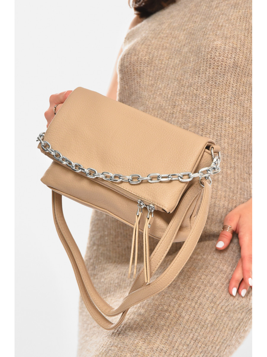 Сумка женская из экокожи бежевого цвета 094 213316C