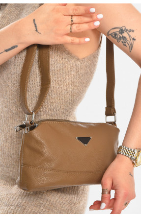 Сумка женская из экокожи темно-бежевого цвета 733 213318C