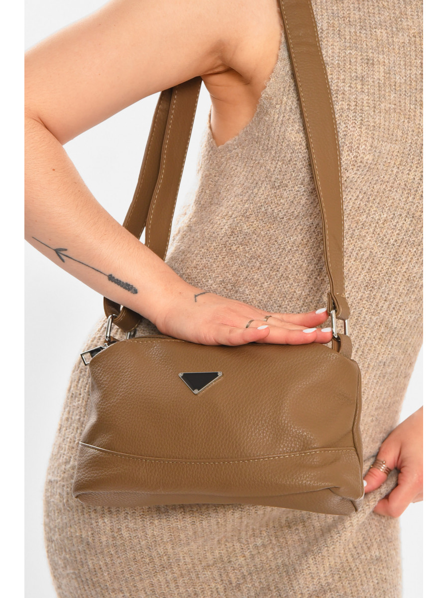 Сумка женская из экокожи темно-бежевого цвета 733 213318C