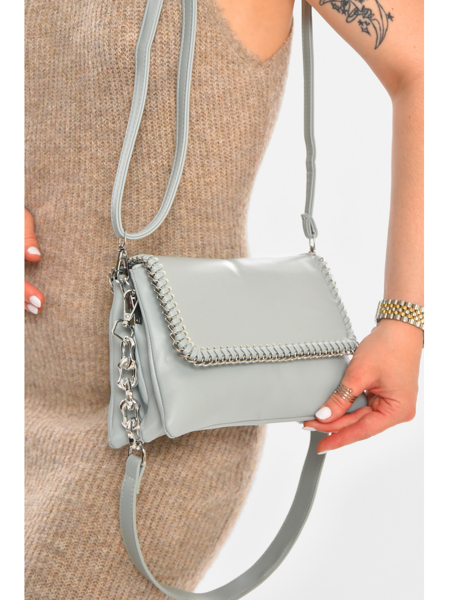 Сумка женская из экокожи голубого цвета 535 213324C