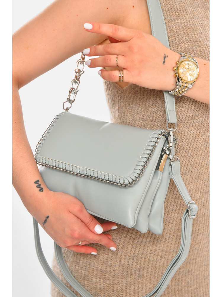 Сумка женская из экокожи голубого цвета 535 213324C