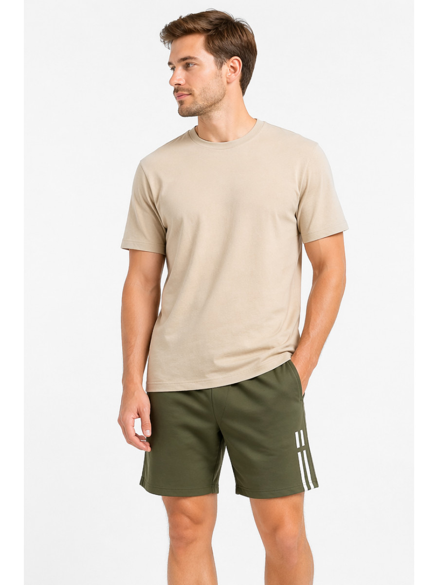 Шорты мужские однотонные цвета хаки 213325C