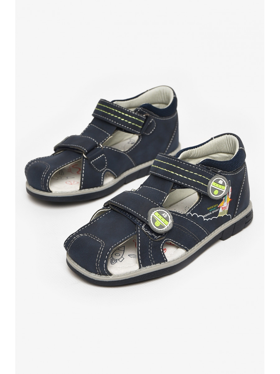 Сандали детские мальчик синего цвета на липучке 10313-1 213328C