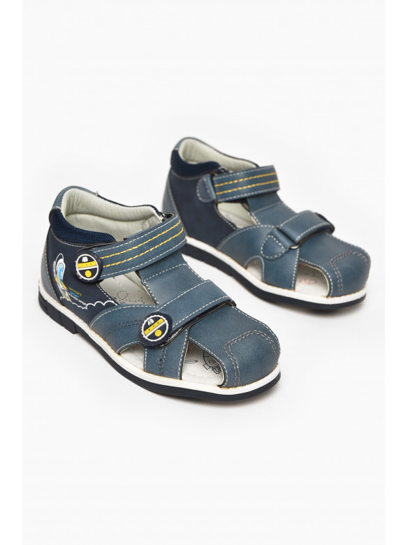 Сандали детские мальчик синего цвета на липучке 10313-3 213329C