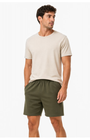 Шорты мужские однотонные темно-зеленого цвета 213331C