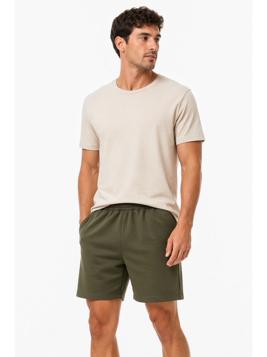 Шорты мужские однотонные темно-зеленого цвета 213331C