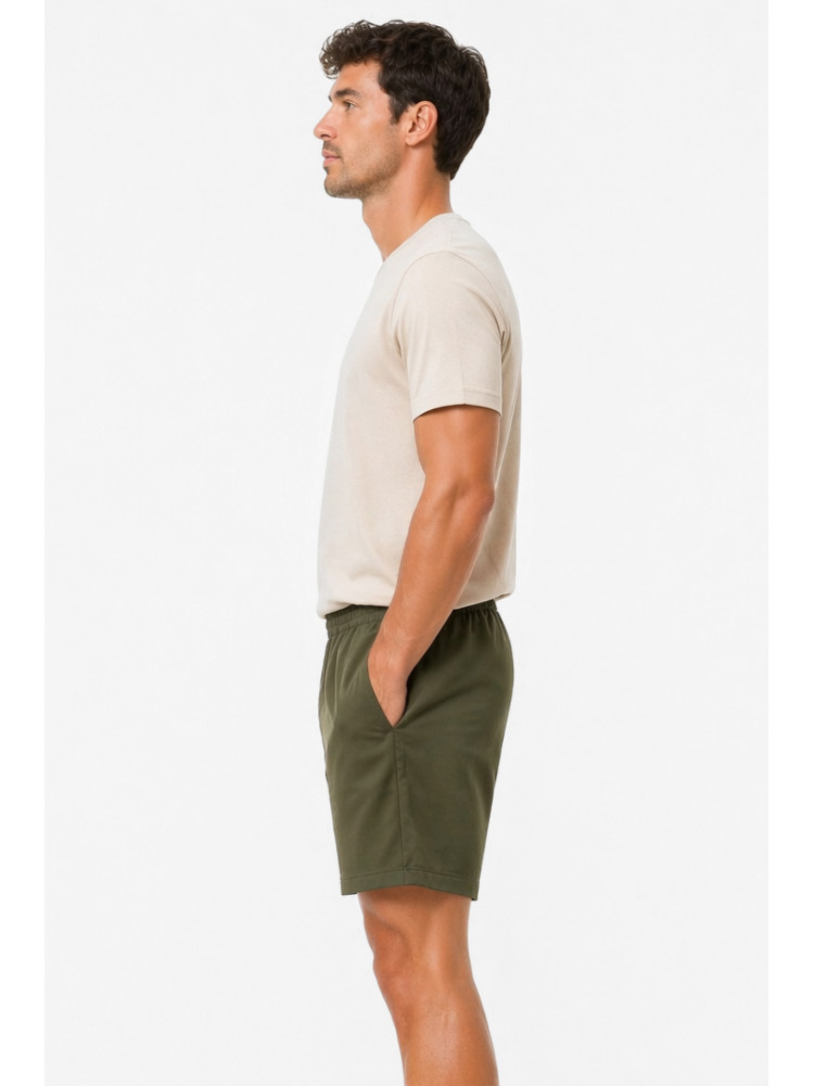 Шорты мужские однотонные темно-зеленого цвета 213331C