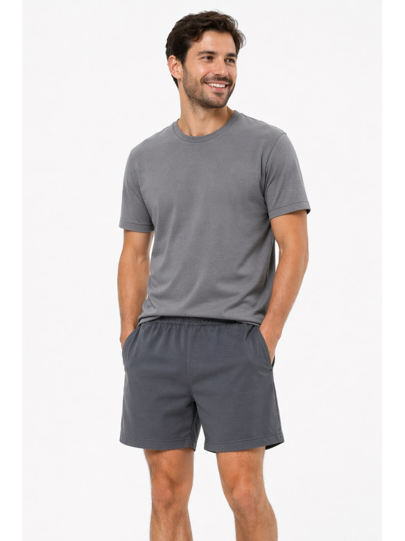 Шорты мужские однотонные серого цвета 213332C