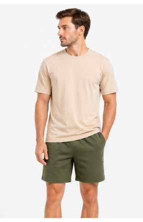 Шорты мужские однотонные темно-зеленого цвета 213335C