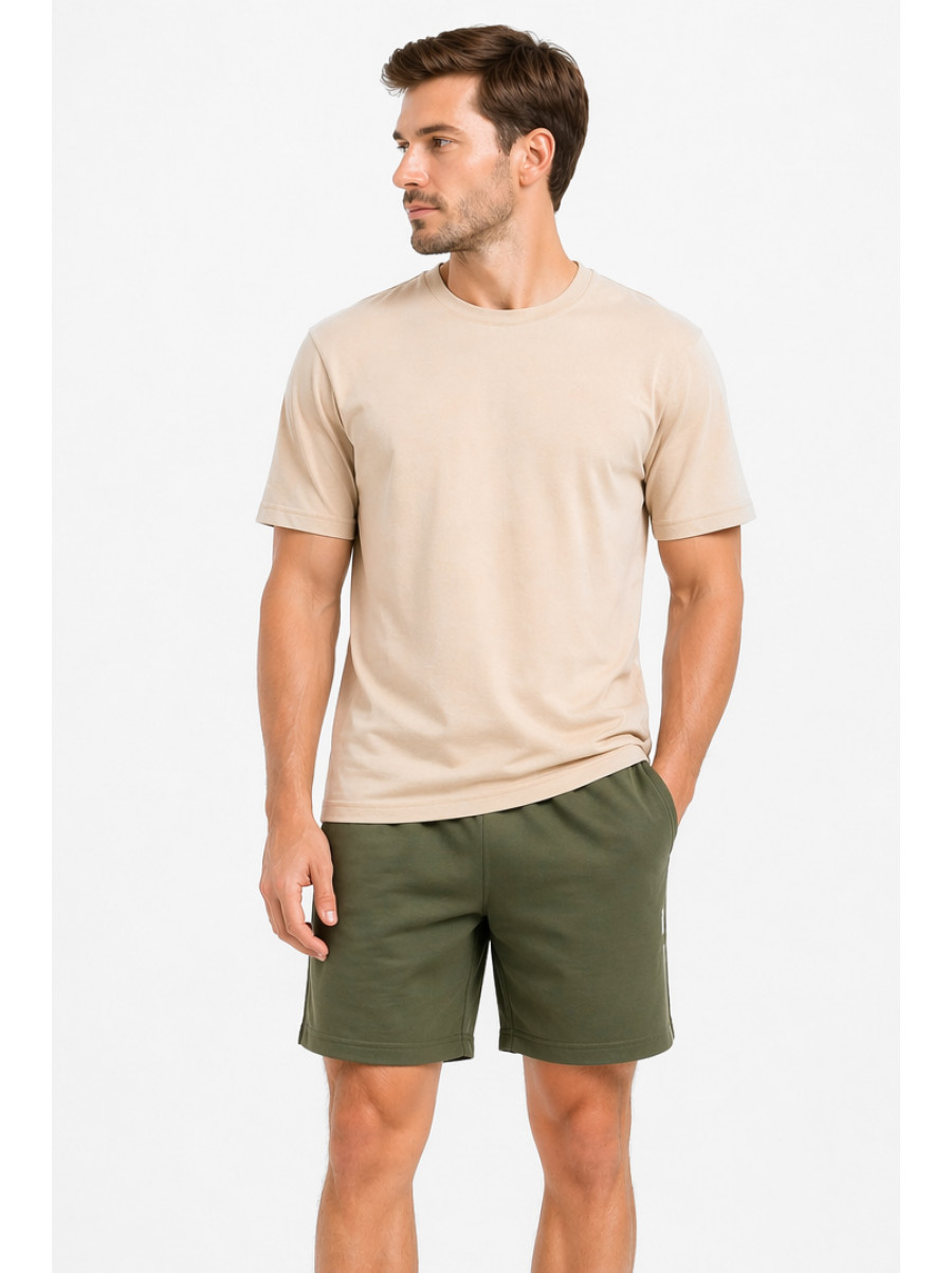 Шорты мужские однотонные темно-зеленого цвета 213335C