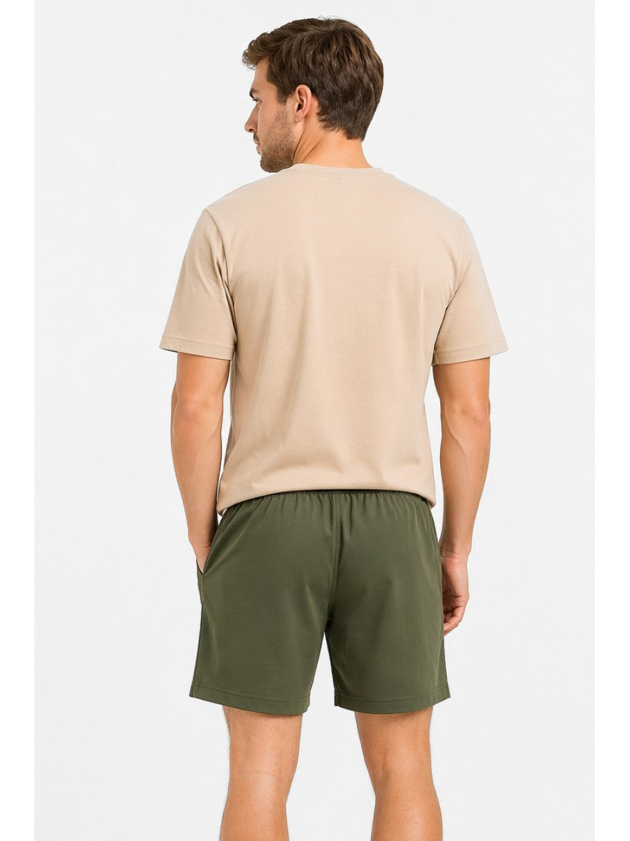 Шорты мужские однотонные темно-зеленого цвета 213335C