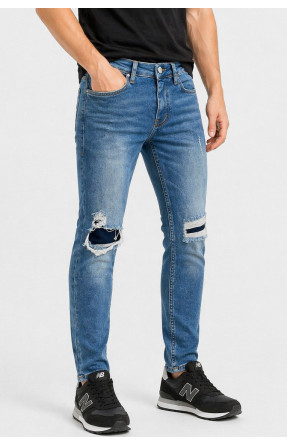 Джинси чоловічі однотонні синього кольору 20297 213345C