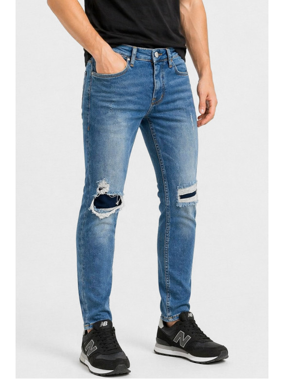 Джинси чоловічі однотонні синього кольору 20297 213345C