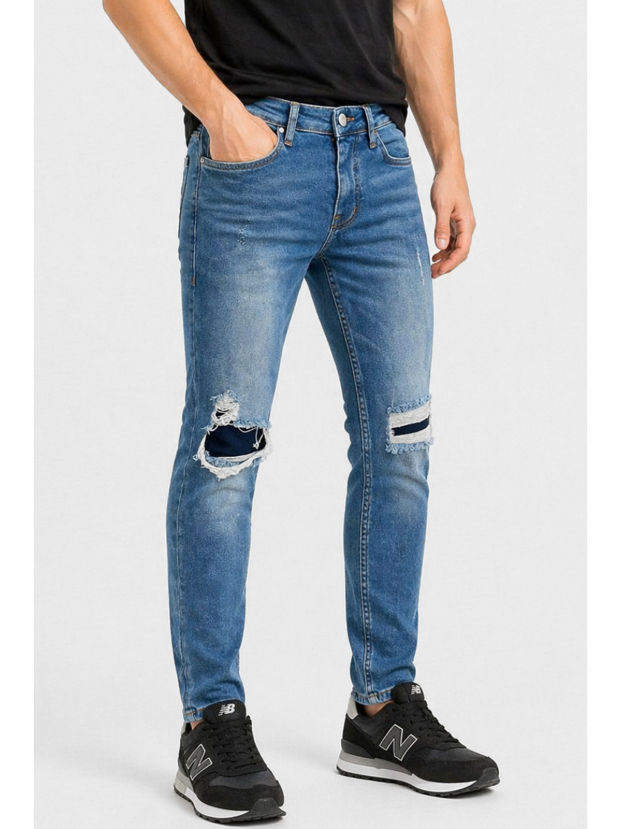 Джинси чоловічі однотонні синього кольору 20297 213345C