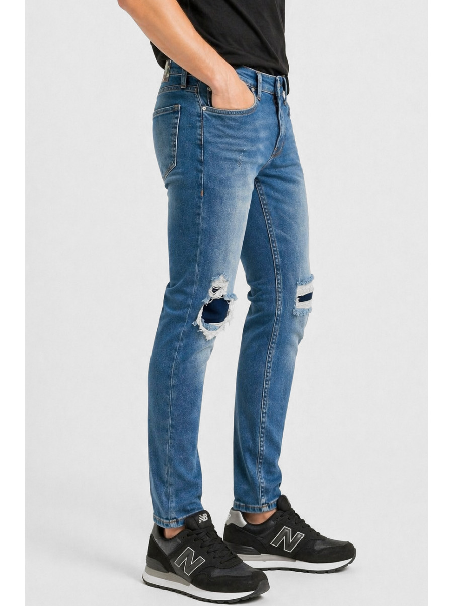 Джинси чоловічі однотонні синього кольору 20297 213345C