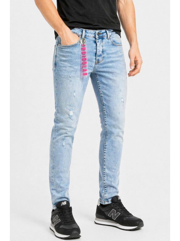 Джинси чоловічі однотонні світло-синього кольору 4230 213348C